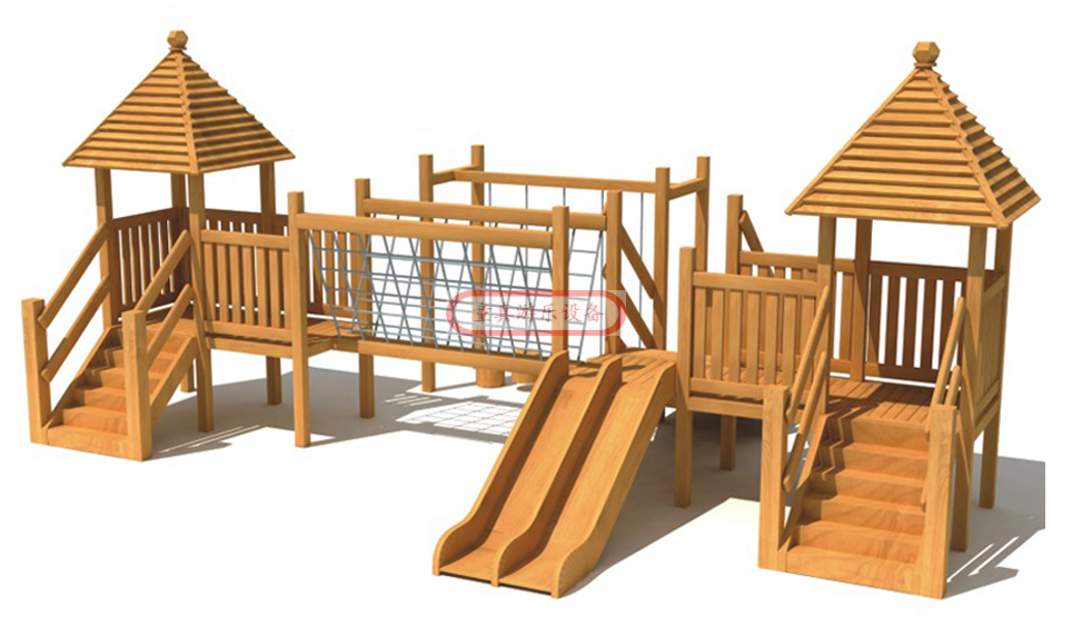 幼儿园木制滑梯
